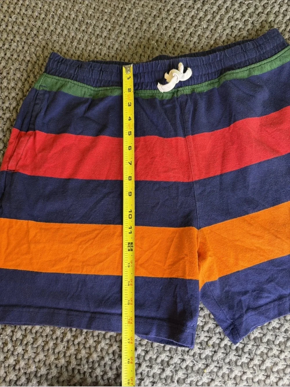 Polo Ralph Lauren Multicolor Striped Drawstring Shorts Men Size L 100% Cotton